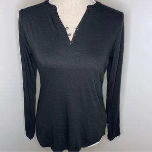 Royal Robbins NEW wool blend knit henley long sleeve shirt black size XS